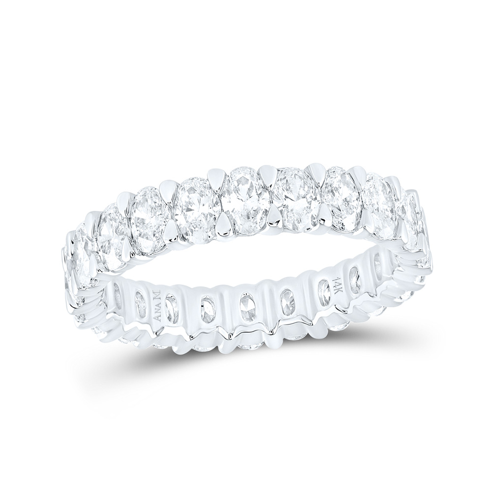 Picture of GND 168394 14K White Gold Oval Diamond Eternity Wedding Band - 3.25 CTTW