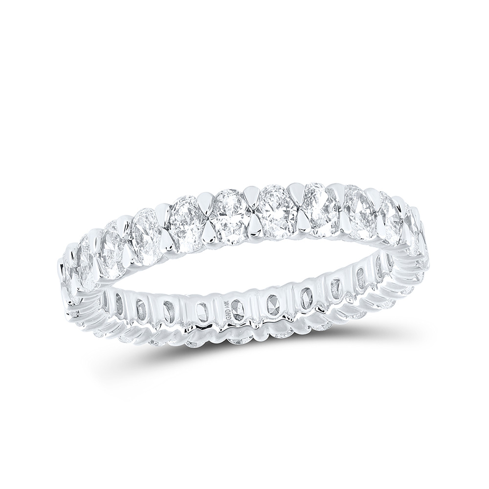 Picture of GND 168395 14K White Gold Oval Diamond Eternity Wedding Band - 2 CTTW