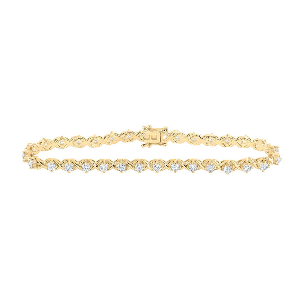 Picture of GND 168233 14K Yellow Gold Round Diamond Fashion Bracelet - 2.625 CTTW
