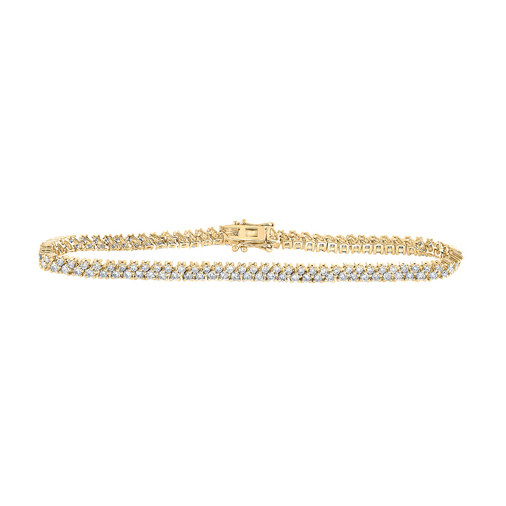 Picture of GND 168236 14K Yellow Gold Round Diamond Tennis Bracelet - 2.875 CTTW