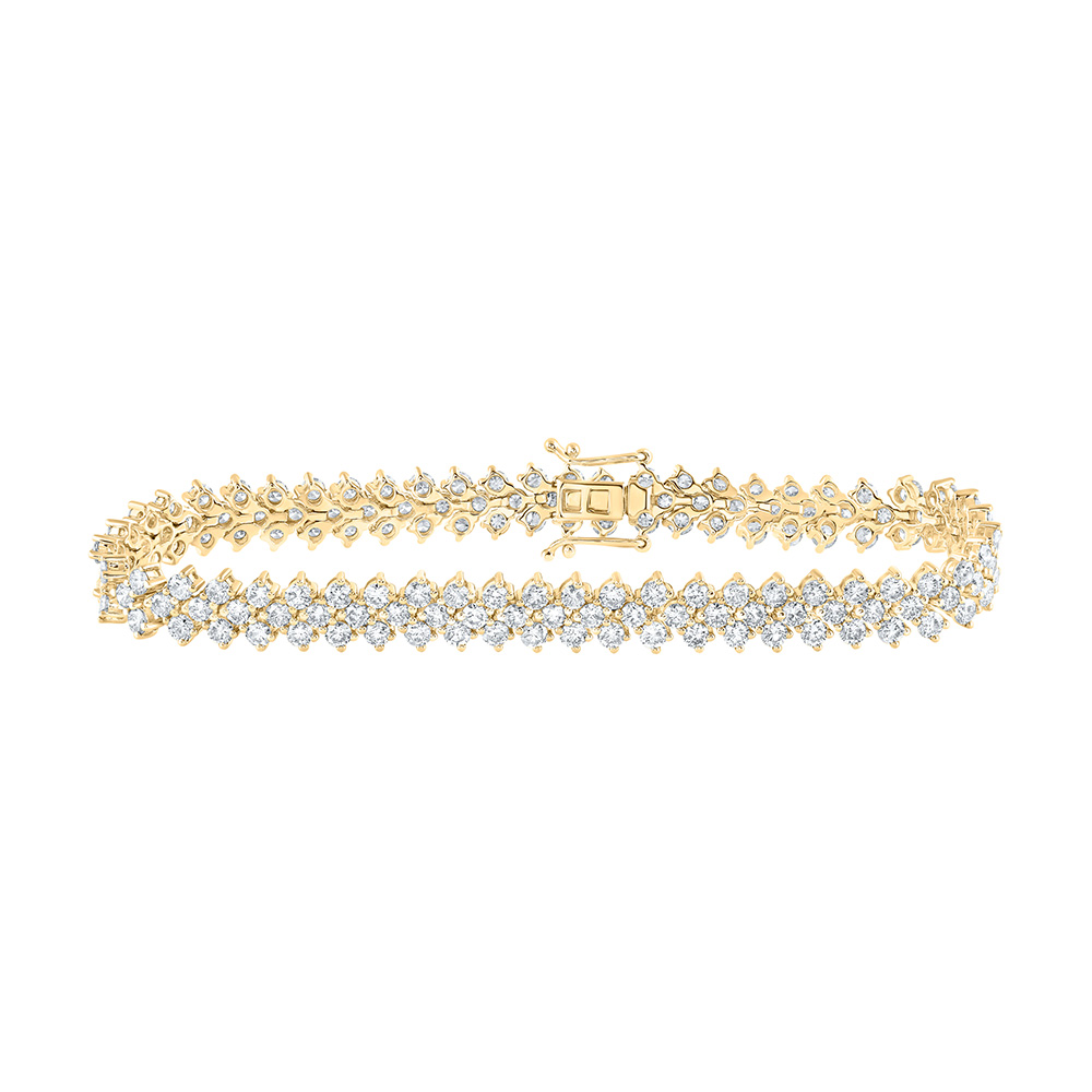 Picture of GND 168240 14K Yellow Gold Round Diamond Tennis Bracelet - 8.375 CTTW