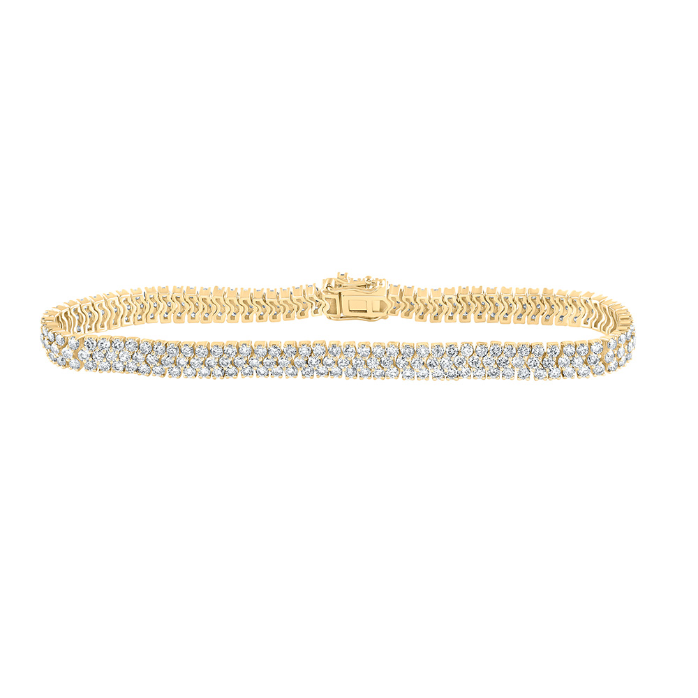 Picture of GND 168245 14K Yellow Gold Round Diamond Tennis Bracelet - 5.875 CTTW
