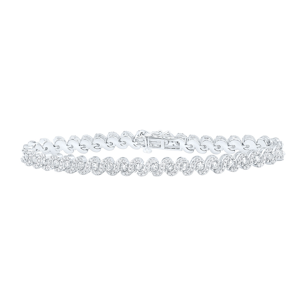 Picture of GND 168620 10K White Gold Round Diamond Fashion Nicoles Dream Collection Bracelet - 3.33 CTTW