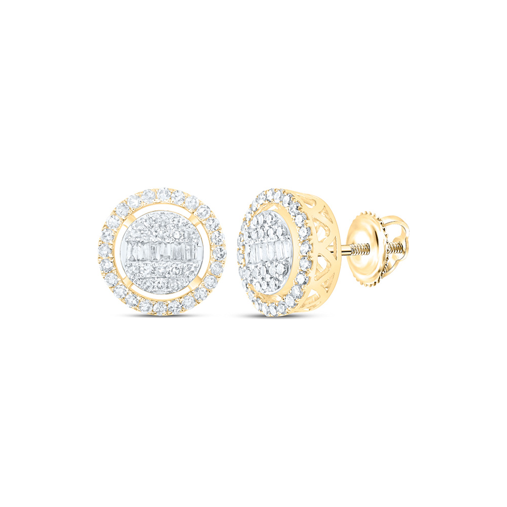 171642 10K Yellow Gold Baguette Diamond Circle Nicoles Dream Collection Earrings - 0.5 CTTW -  GND