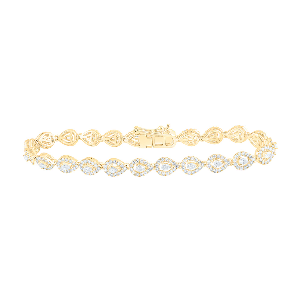 Picture of GND 171483 14K Yellow Gold Pear Diamond Fashion Bracelet - 3 CTTW