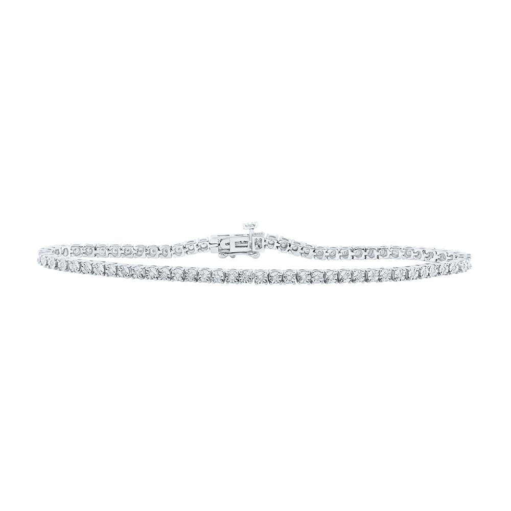Picture of GND 171887 Sterling Silver Round Diamond Single Row Fashion Nicoles Dream Collection Bracelet - 0.33 CTTW