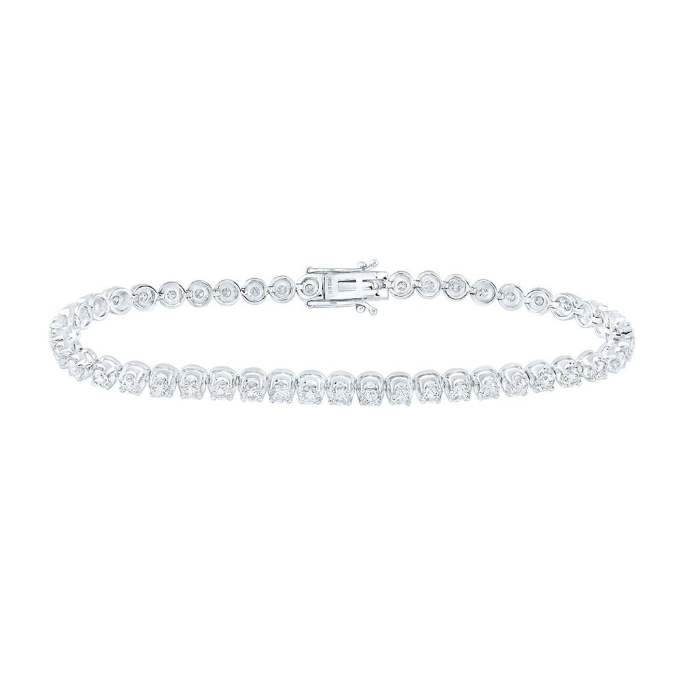 Picture of GND 148833 14K White Gold Round Diamond Classic Tennis Bracelet - 4 CTTW