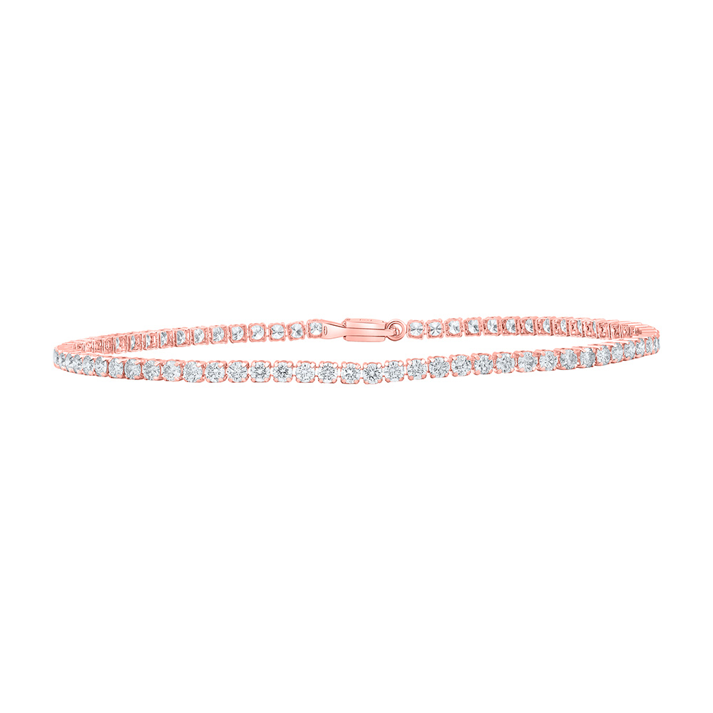 Picture of GND 169726 14K Rose Gold Round Diamond Single Row Tennis Nicoles Dream Collection Bracelet - 3 CTTW