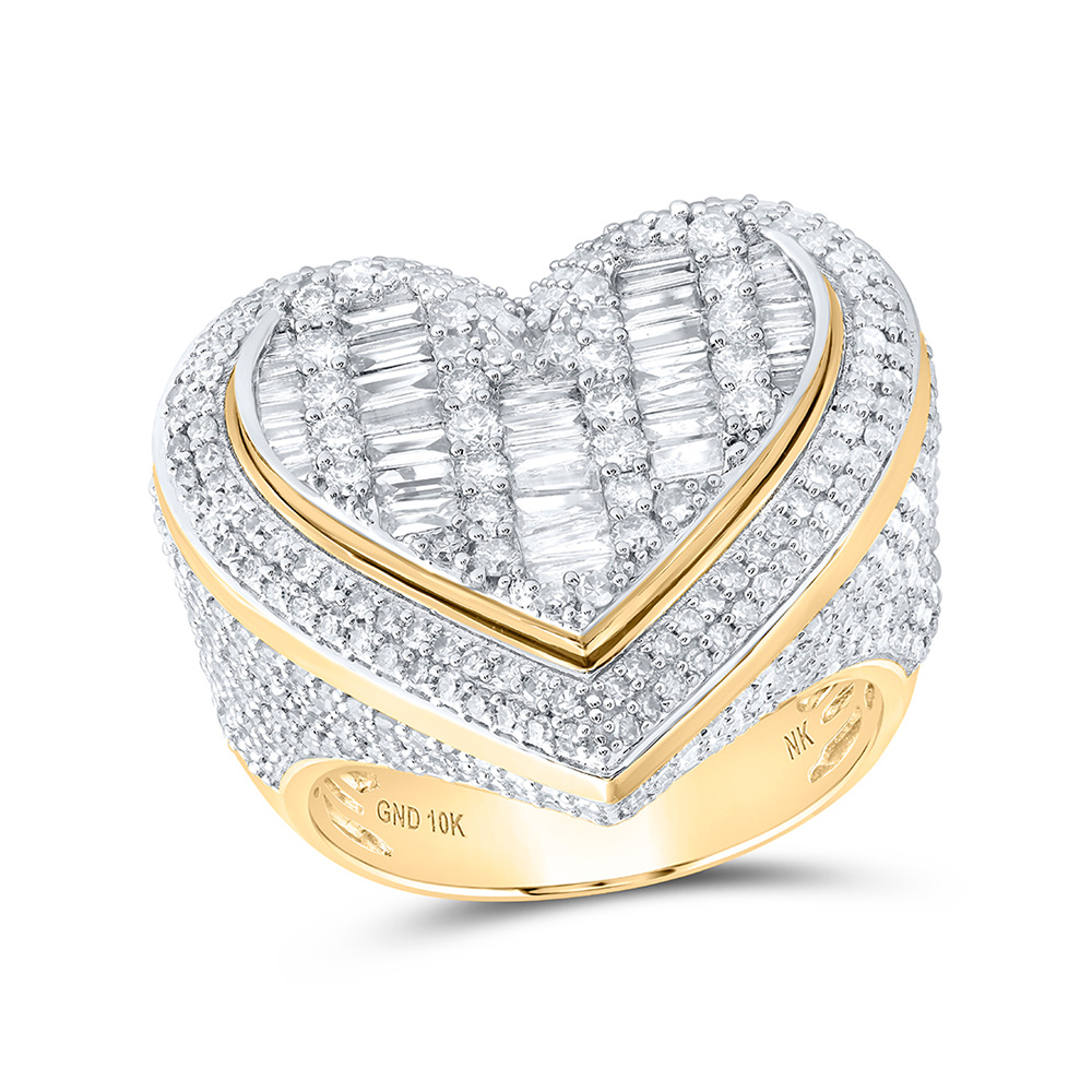 170713 10K Yellow Gold Baguette Diamond Heart Nicoles Dream Collection Ring - 2.625 CTTW -  GND