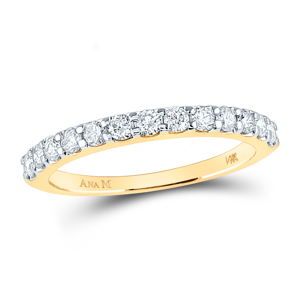 Picture of GND 102084 14K Yellow Gold Round Diamond Wedding Anniversary Band - 0.5 CTTW