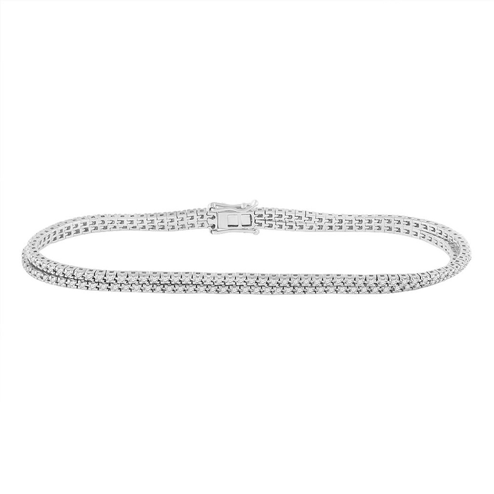 Picture of GND 154793 14K White Gold Round Diamond Fashion Bracelet - 1 CTTW