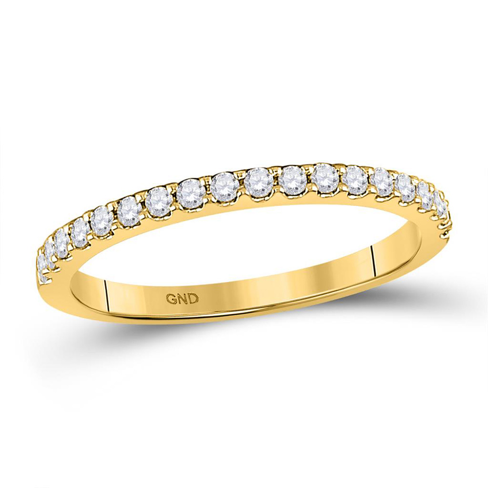 Picture of GND 151683 14K Yellow Gold Round Diamond Wedding Single Row Band - 0.25 CTTW