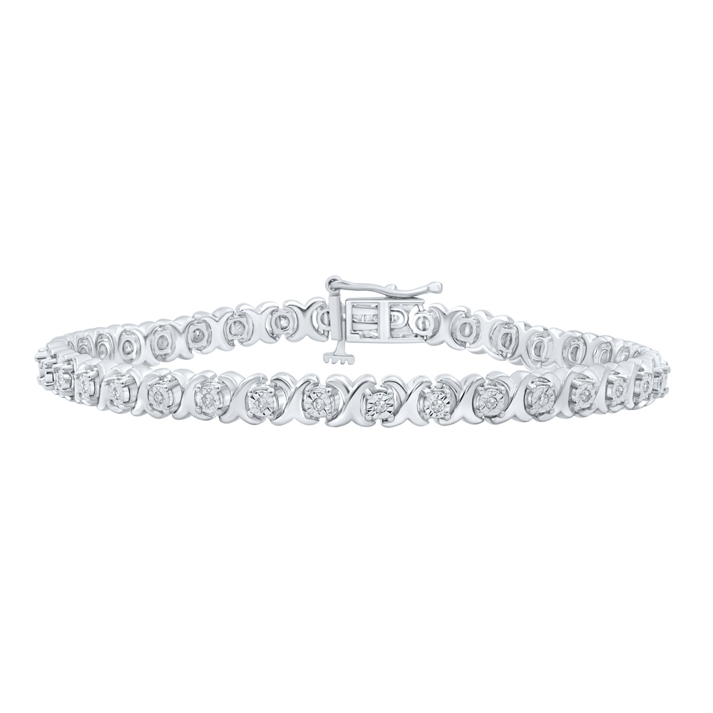 Picture of GND 159470 Sterling Silver Round Diamond Fashion Bracelet - 0.25 CTTW