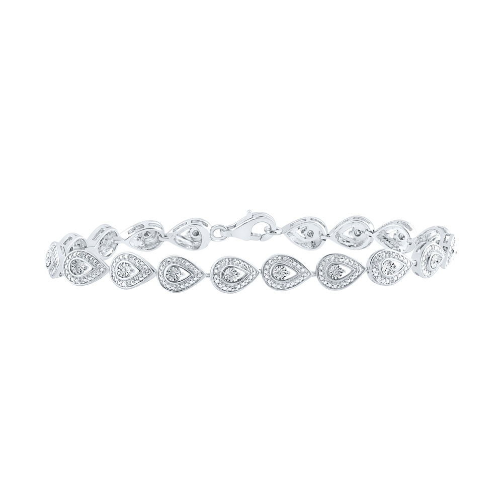 Picture of GND 159405 Sterling Silver Round Diamond Fashion Bracelet - 0.1 CTTW
