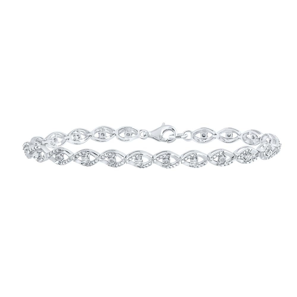 Picture of GND 159418 Sterling Silver Round Diamond Fashion Bracelet - 0.03 CTTW