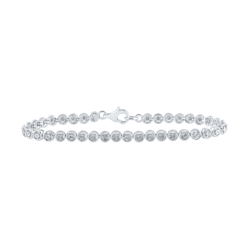 Picture of GND 159420 Sterling Silver Round Diamond Fashion Bracelet - 0.1 CTTW