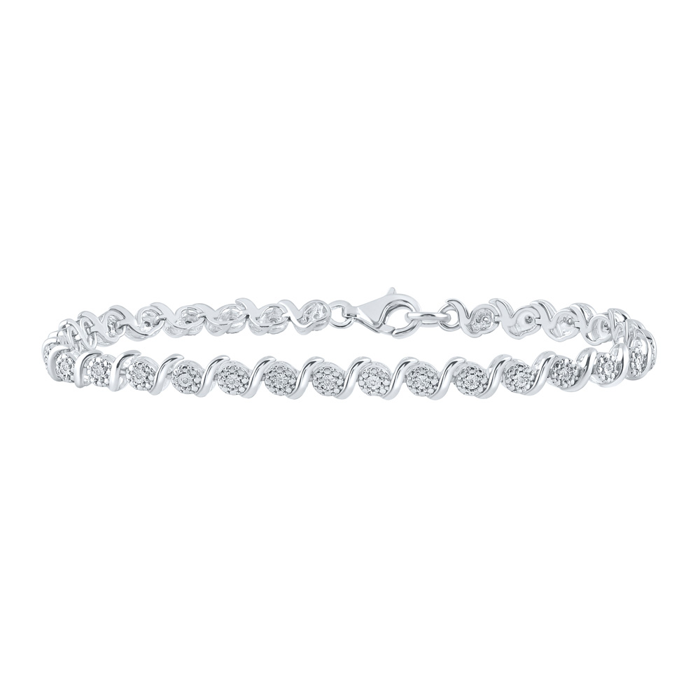 Picture of GND 159430 Sterling Silver Round Diamond Fashion Bracelet - 0.1 CTTW