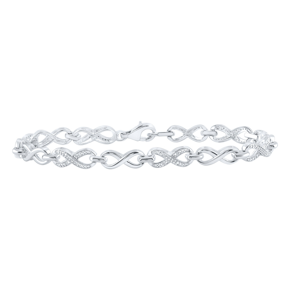 Picture of GND 159431 Sterling Silver Round Diamond Infinity Bracelet - 0.1 CTTW