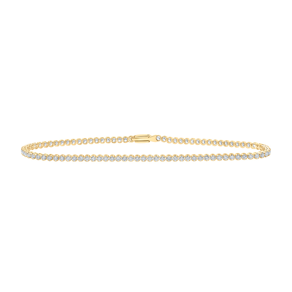 Picture of GND 159931 14K Yellow Gold Round Diamond Tennis Bracelet - 2.2 CTTW