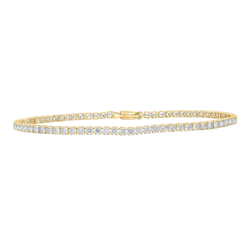 Picture of GND 159936 14K Yellow Gold Round Diamond Tennis Bracelet - 3 CTTW