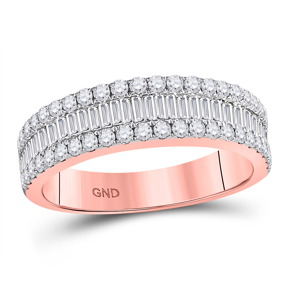 Picture of GND 121053 14K Rose Gold Baguette Diamond Anniversary Ring - 1 CTTW