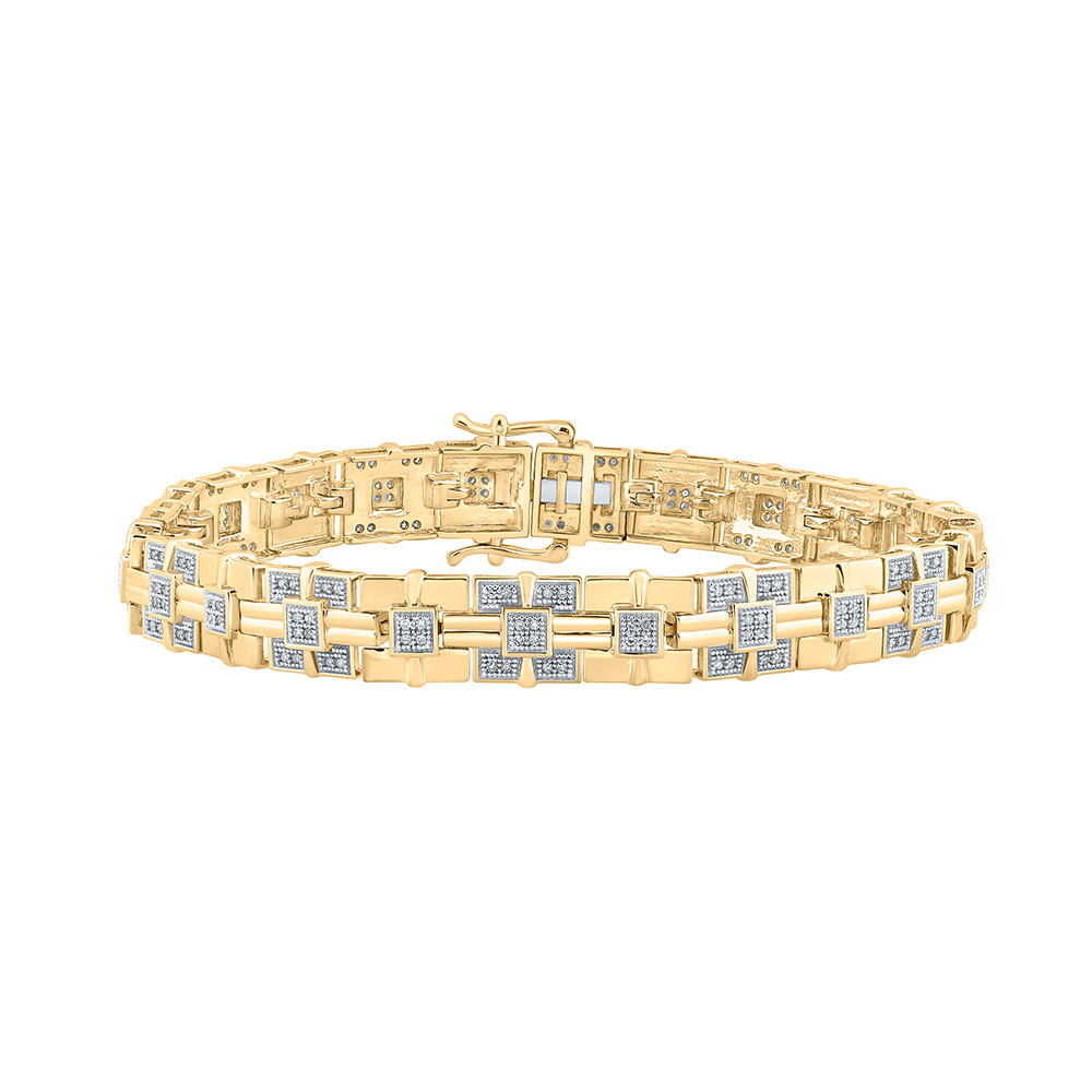 Picture of GND 161759 10K Yellow Gold Round Diamond Link Bracelet - 0.625 CTTW