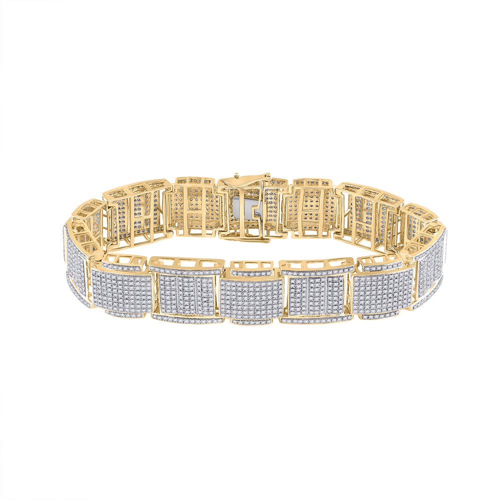 Picture of GND 73322 10K Yellow Gold Round Diamond Link Bracelet - 4.5 CTTW