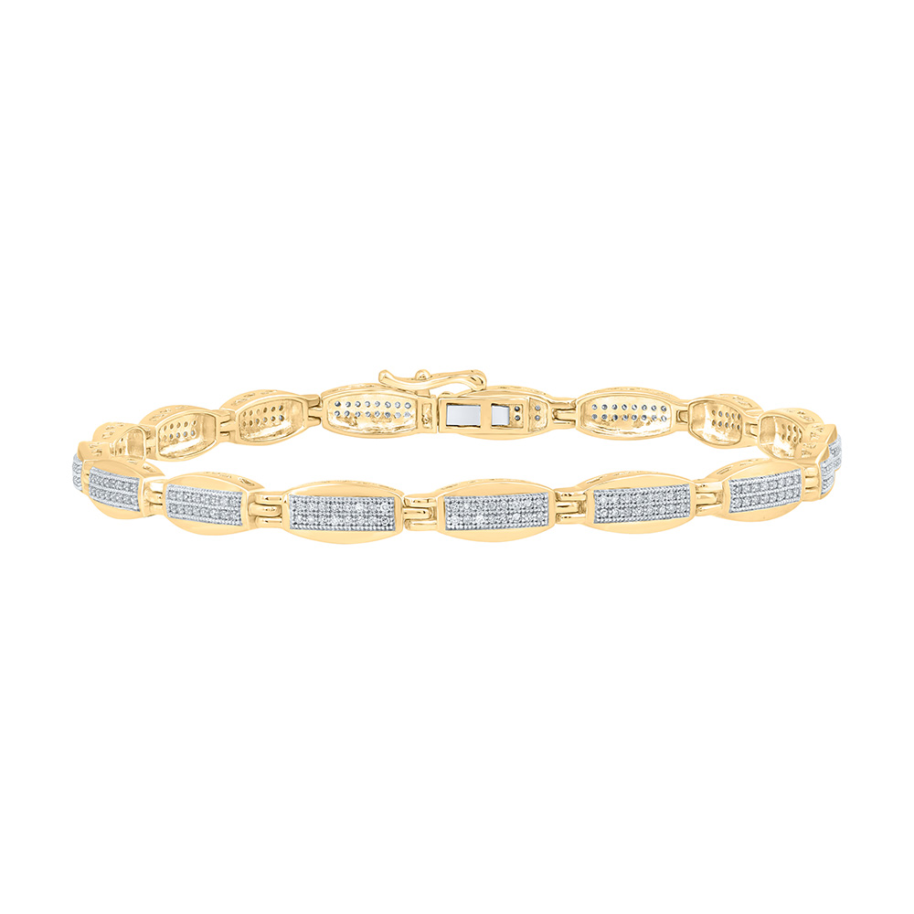 Picture of GND 162094 10K Yellow Gold Round Diamond Link Bracelet - 0.75 CTTW