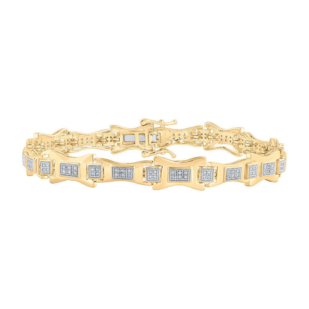 Picture of GND 162099 10K Yellow Gold Round Diamond Link Bracelet - 0.5 CTTW