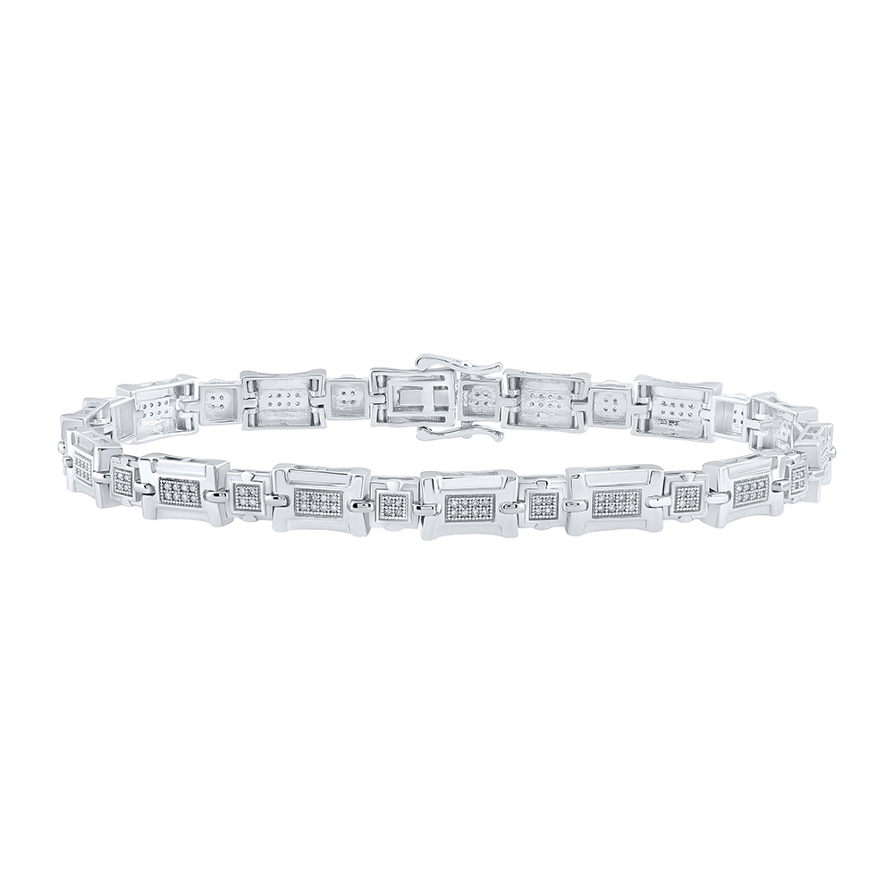 Picture of GND 162110 10K White Gold Round Diamond Link Bracelet - 0.5 CTTW