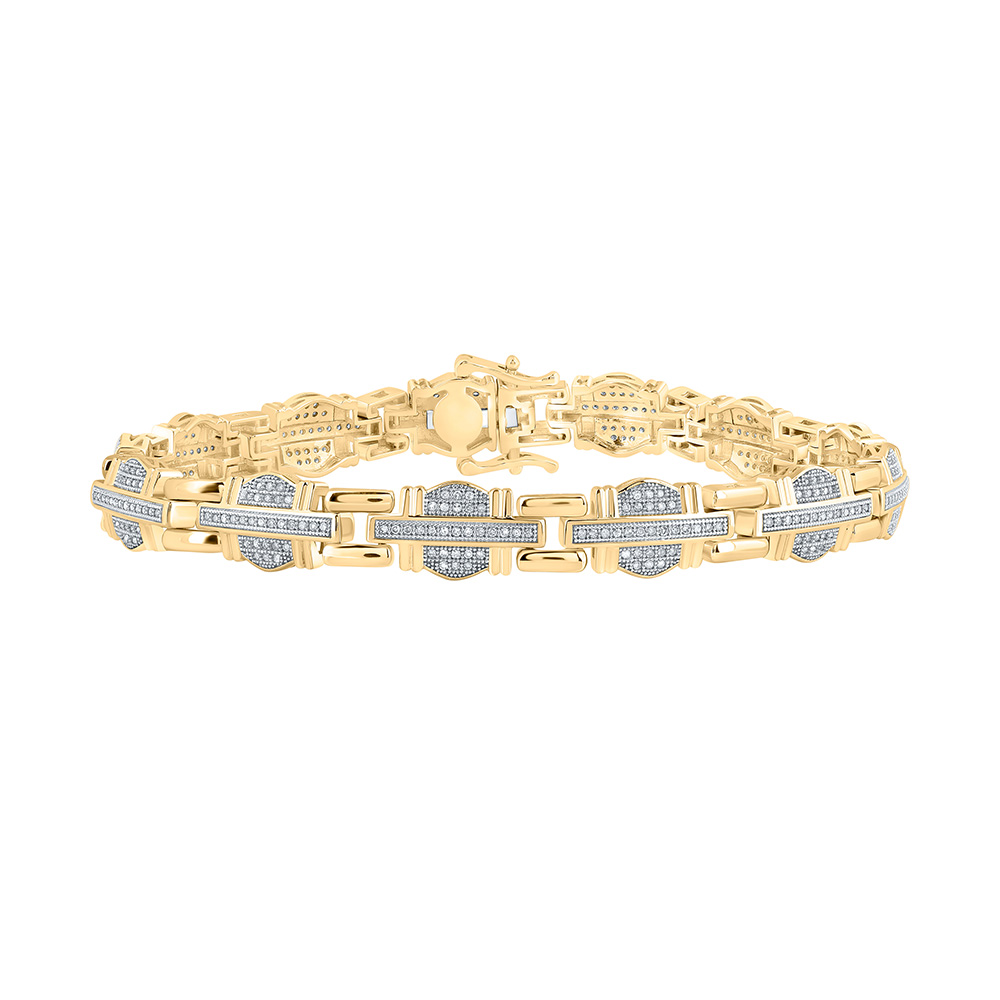 Picture of GND 162122 10K Yellow Gold Round Diamond Link Bracelet - 1 CTTW