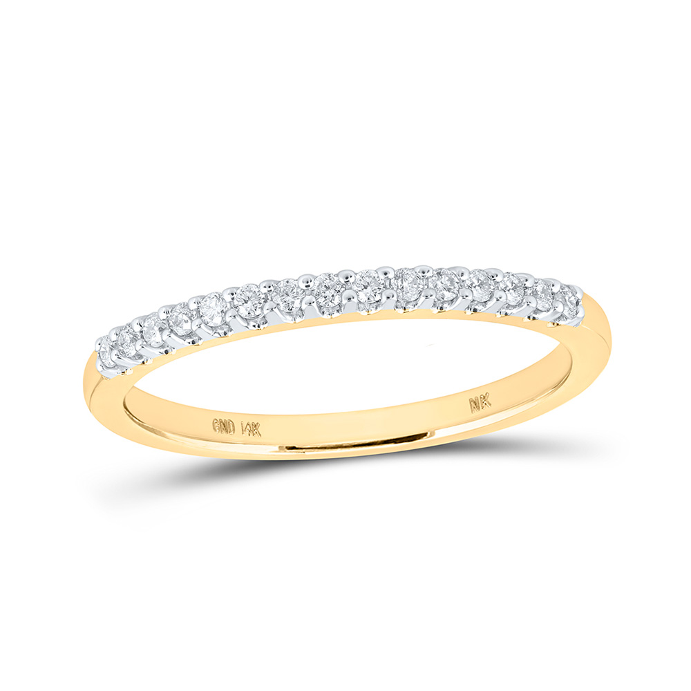 Picture of GND 162654 14K Yellow Gold Round Diamond Wedding Single Row Nicoles Dream Collection Band - 0.16 CTTW