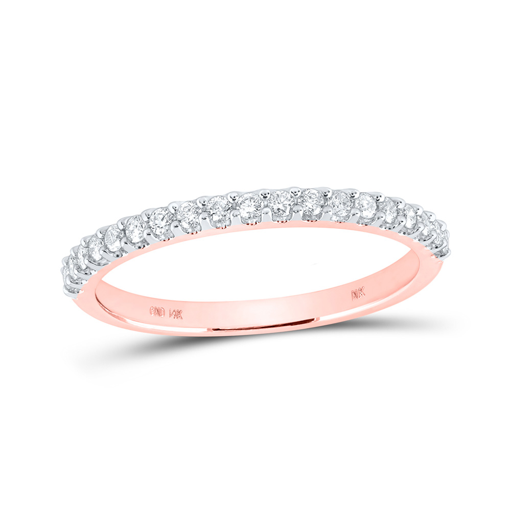 Picture of GND 162657 14K Rose Gold Round Diamond Wedding Nicoles Dream Collection Band - 0.25 CTTW