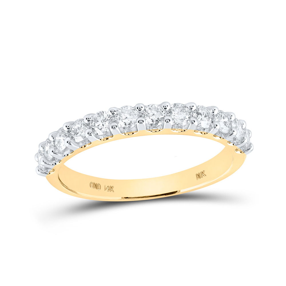 Picture of GND 162660 14K Yellow Gold Round Diamond Single Row Wedding Nicoles Dream Collection Band - 0.75 CTTW