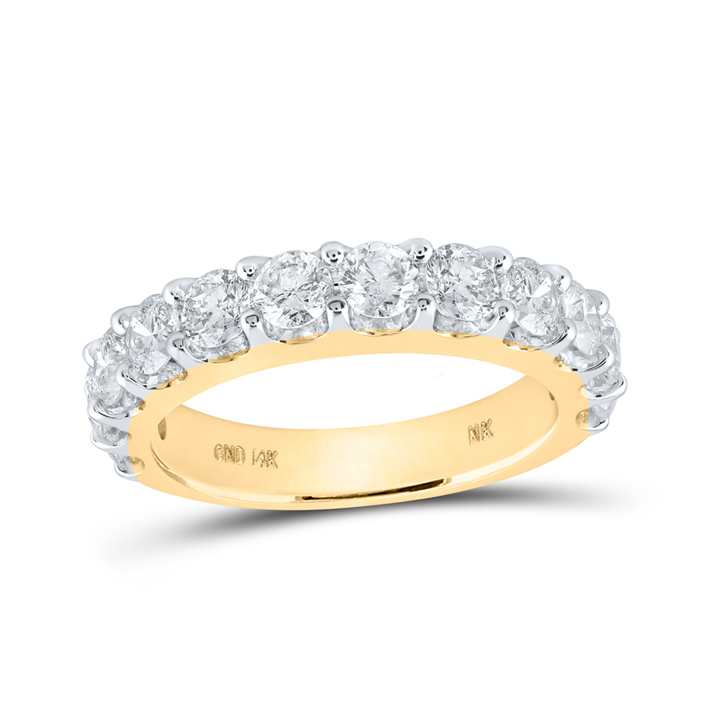 Picture of GND 162664 14K Yellow Gold Round Diamond Wedding Single Row Nicoles Dream Collection Band - 2 CTTW