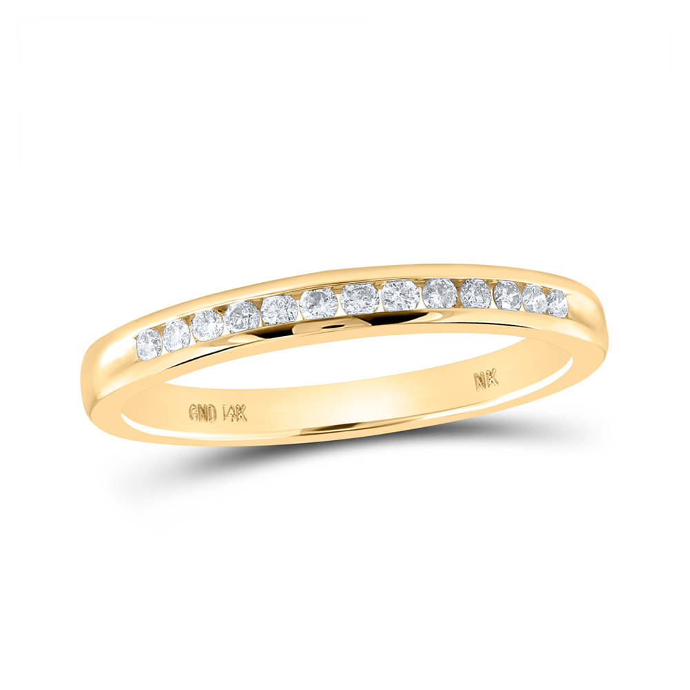 Picture of GND 162667 14K Yellow Gold Round Diamond Wedding Single Row Nicoles Dream Collection Band - 0.16 CTTW