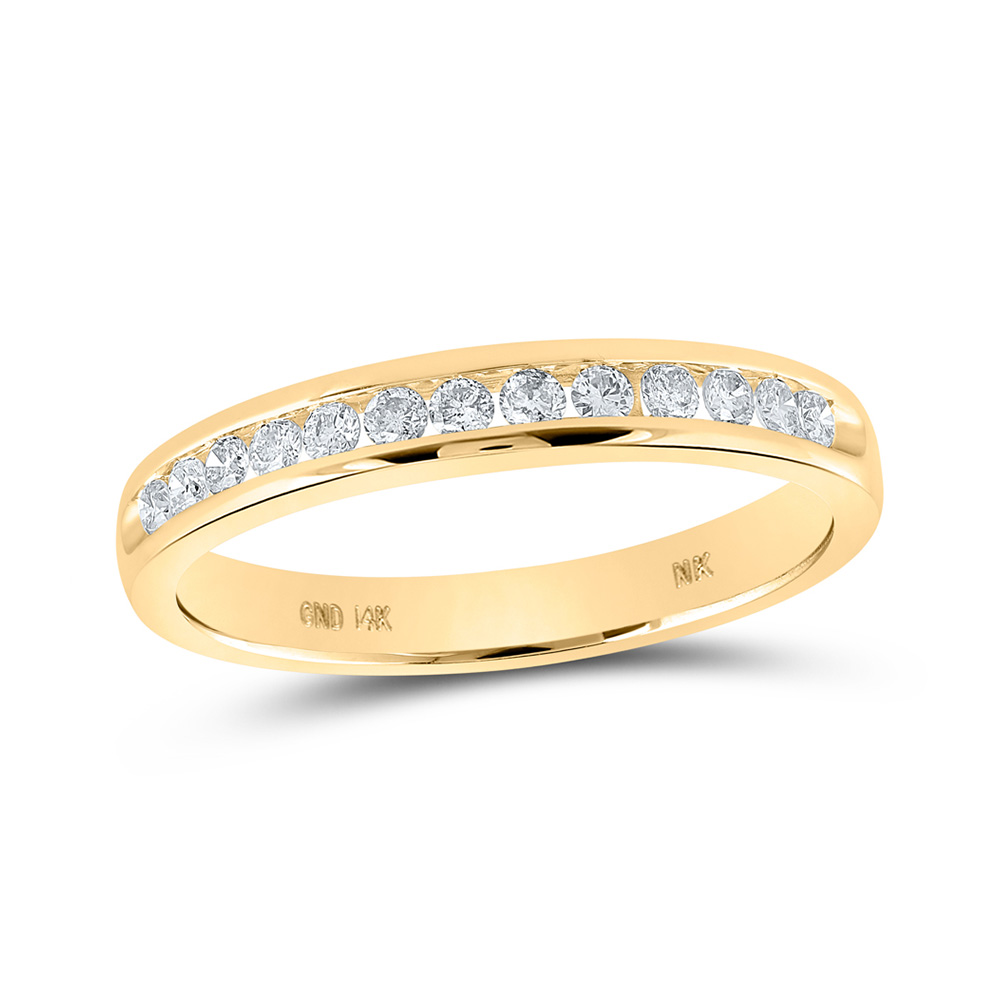 Picture of GND 162669 14K Yellow Gold Round Diamond Wedding Single Row Nicoles Dream Collection Band - 0.25 CTTW