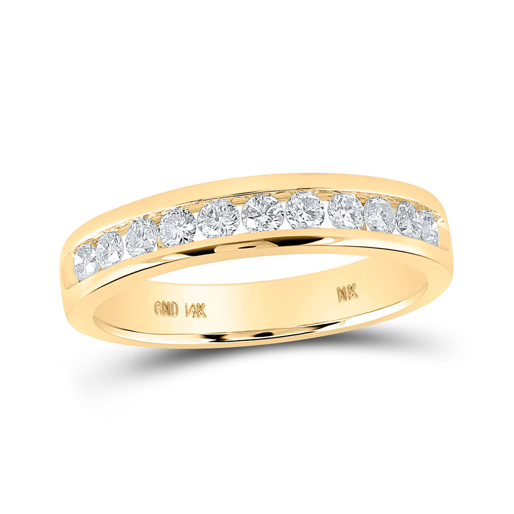 Picture of GND 162671 14K Yellow Gold Round Diamond Wedding Single Row Nicoles Dream Collection Band - 0.5 CTTW