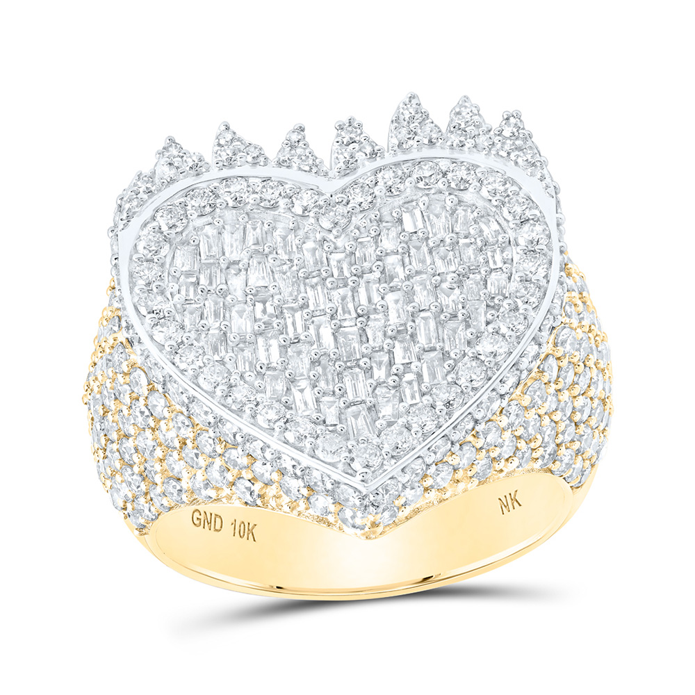 172415 10K Yellow Gold Baguette Diamond Heart Ring - 3 CTTW -  GND