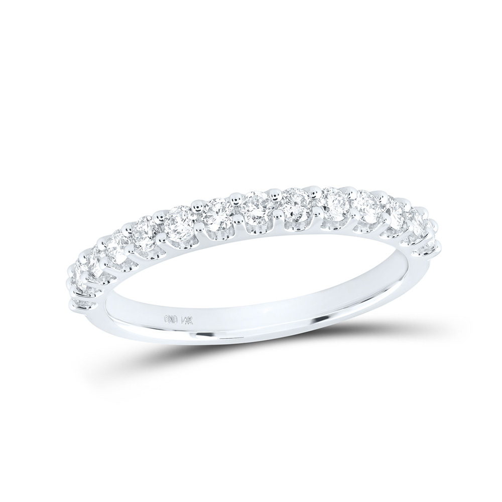 Picture of GND 161915 14K White Gold Round Diamond Wedding Single Row Nicoles Dream Collection Band - 0.16 CTTW