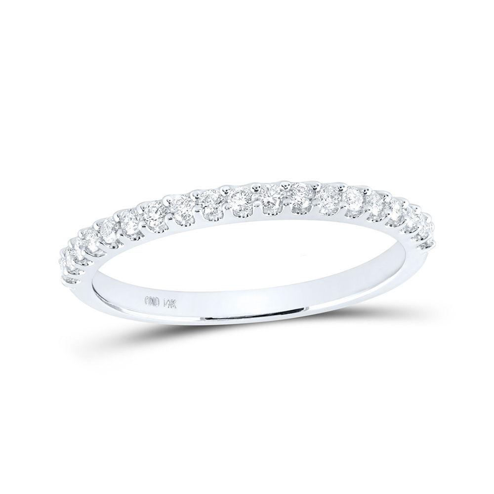 Picture of GND 161916 14K White Gold Round Diamond Wedding Single Row Nicoles Dream Collection Band - 0.25 CTTW
