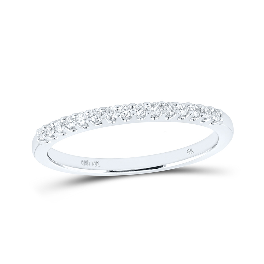 Picture of GND 161917 14K White Gold Round Diamond Wedding Single Row Nicoles Dream Collection Band - 0.5 CTTW