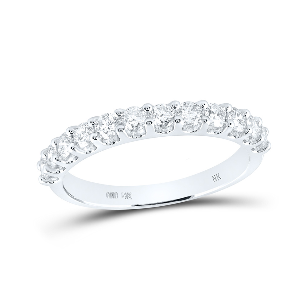 Picture of GND 161918 14K White Gold Round Diamond Wedding Single Row Nicoles Dream Collection Band - 0.75 CTTW