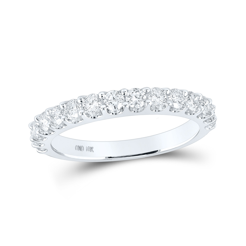 Picture of GND 161919 14K White Gold Round Diamond Wedding Single Row Nicoles Dream Collection Band - 0.875 CTTW