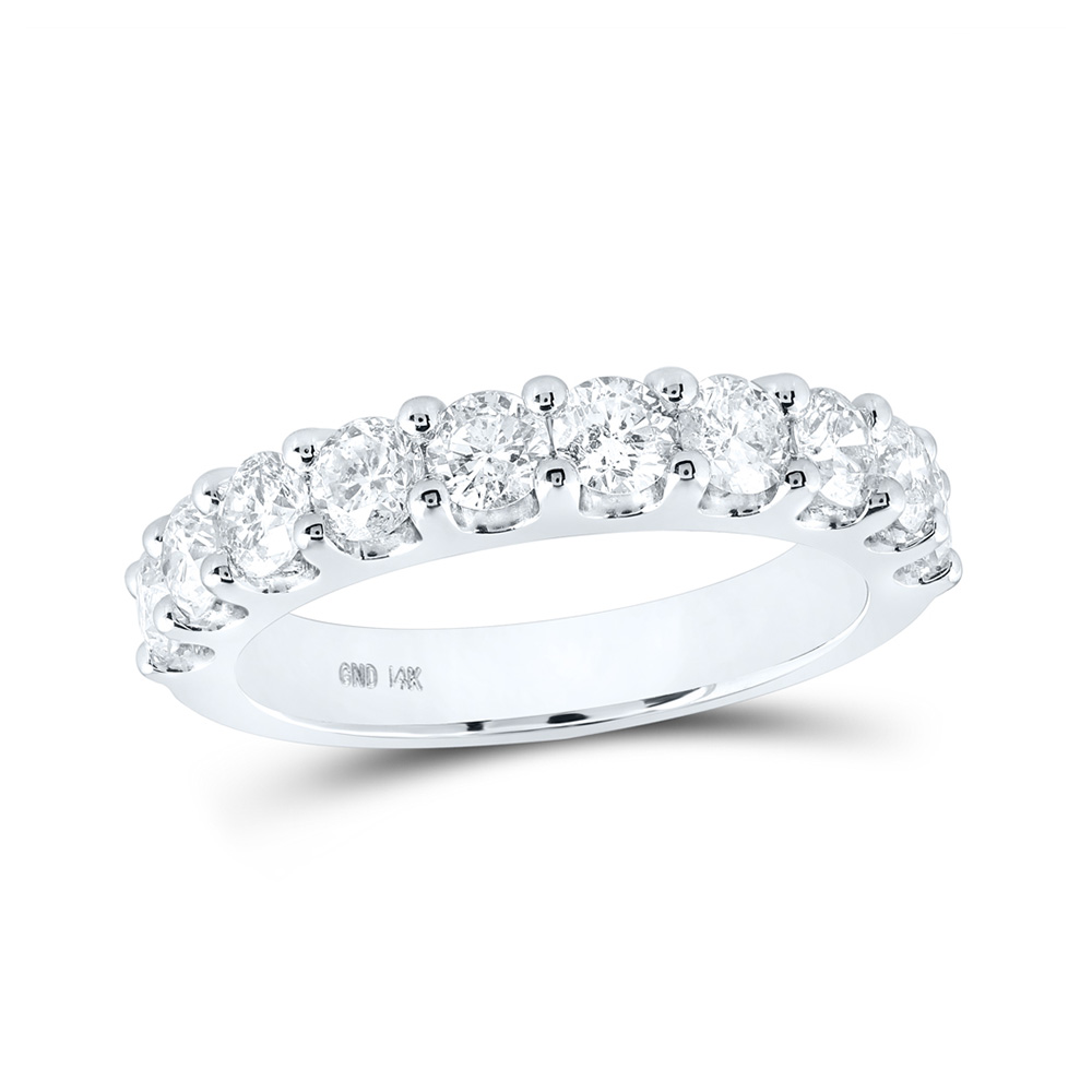 Picture of GND 161921 14K White Gold Round Diamond Wedding Nicoles Dream Collection Band - 1.5 CTTW