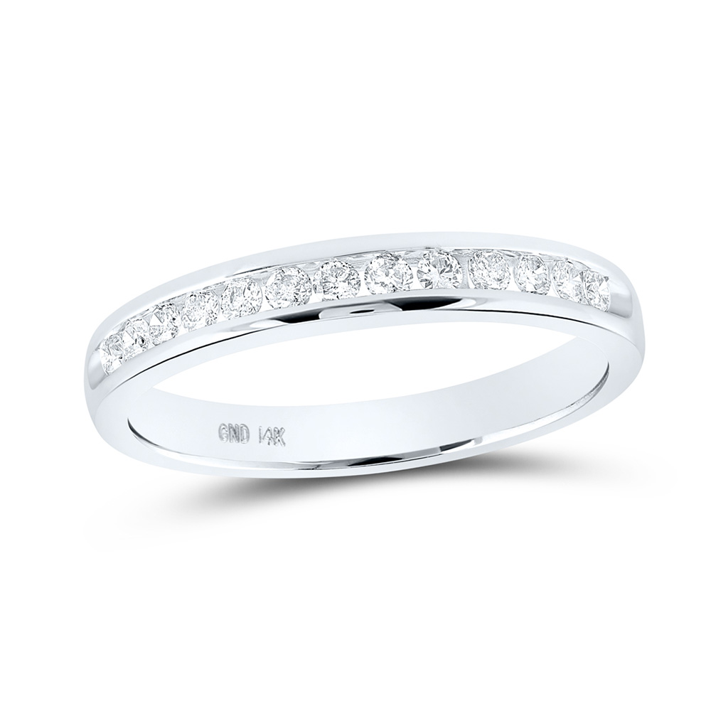 Picture of GND 161924 14K White Gold Round Diamond Wedding Single Channel Nicoles Dream Collection Band - 0.25 CTTW