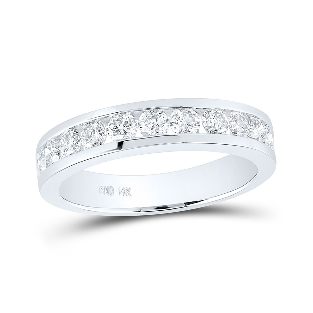 Picture of GND 161927 14K White Gold Round Diamond Single Row Wedding Nicoles Dream Collection Band - 0.75 CTTW