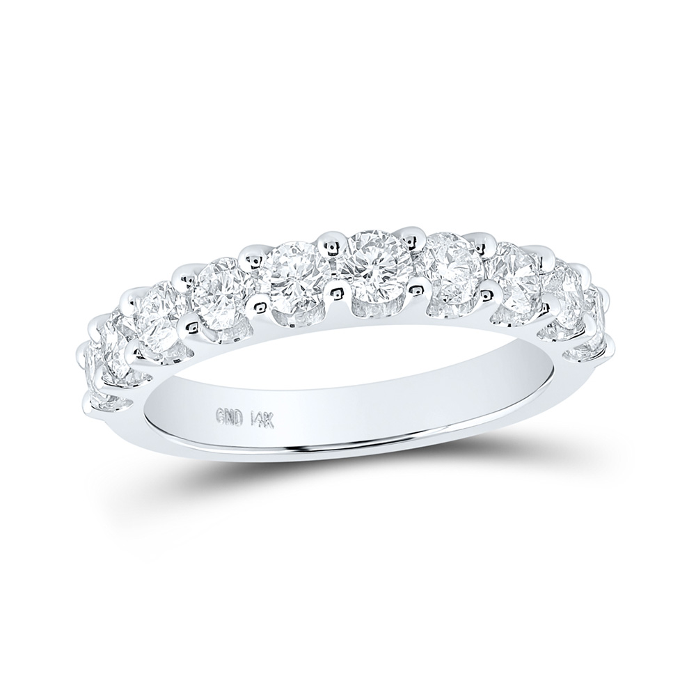 Picture of GND 161930 14K White Gold Round Diamond Wedding Nicoles Dream Collection Band - 1.25 CTTW