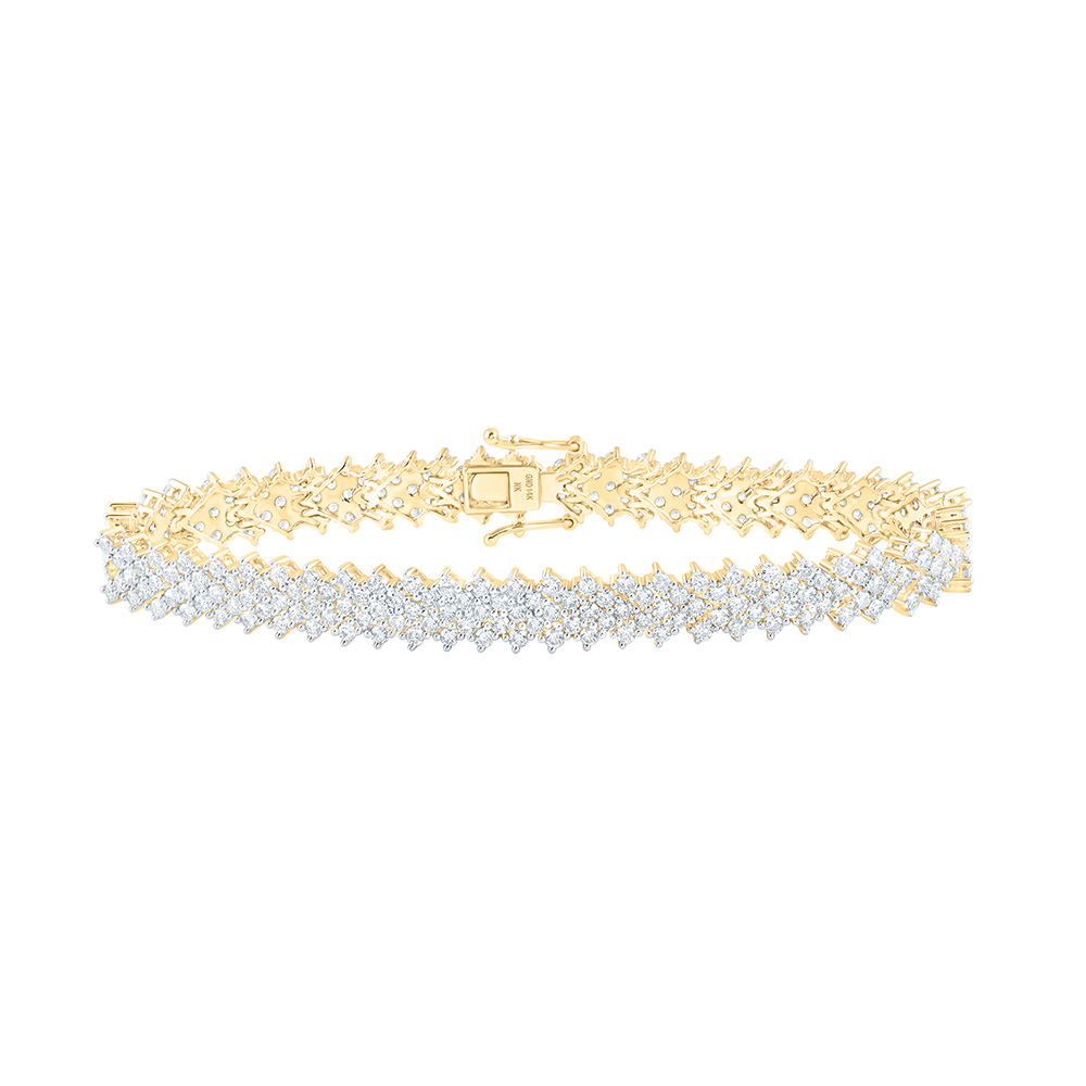 Picture of GND 161876 10K Yellow Gold Round Diamond Fashion Bracelet - 7.375 CTTW