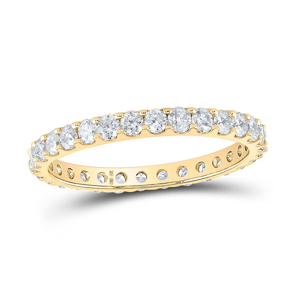 Picture of GND 161883 10K Yellow Gold Round Diamond Eternity Wedding Band - 0.875 CTTW